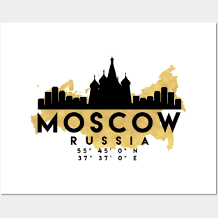 Moscow Russia Skyline Map Art Posters and Art